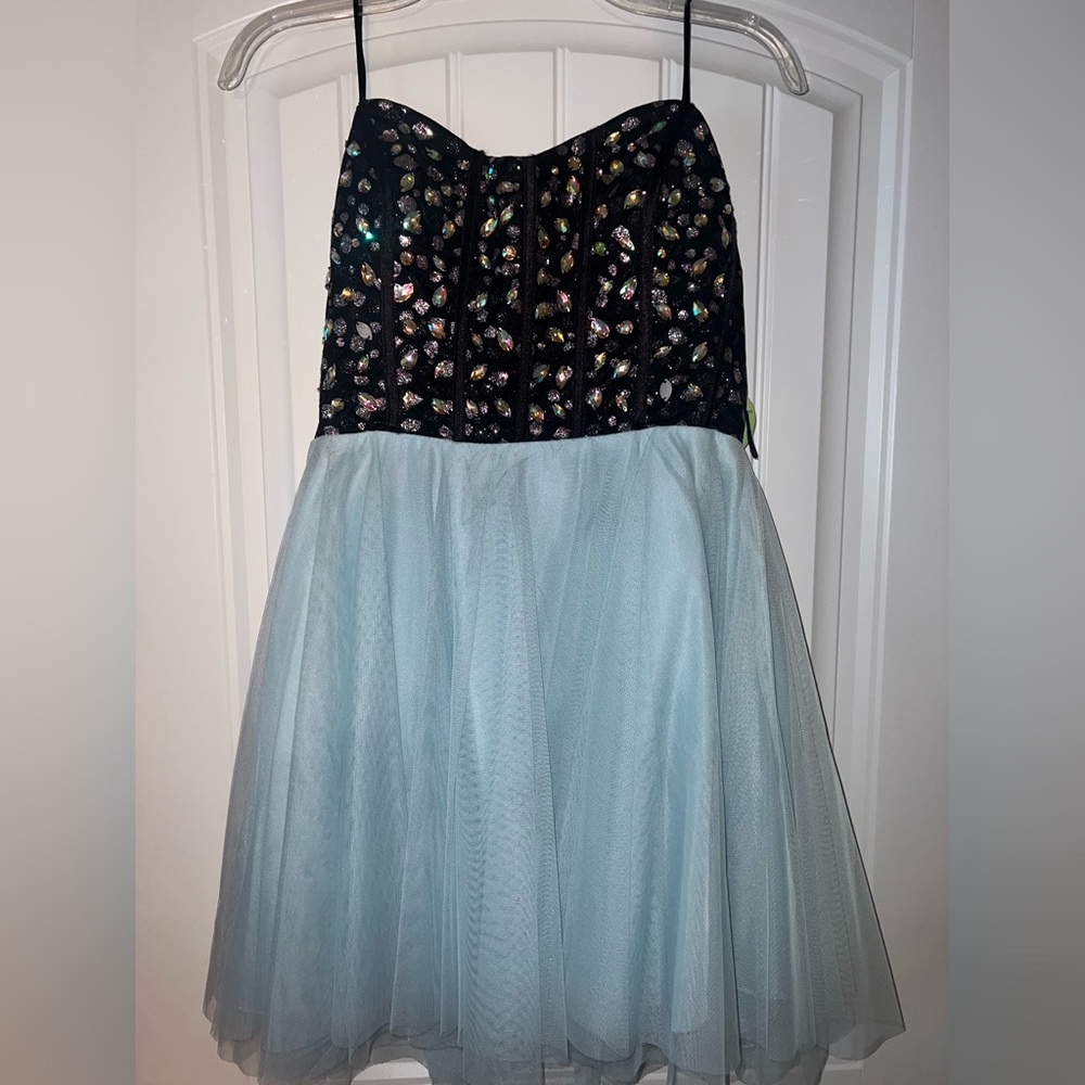 Black and Green Mini Dress